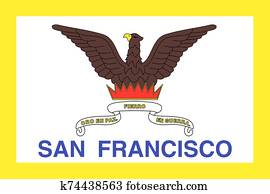 Flag of the city of San Francisco. California State Flag of the city of San Francisco. California State