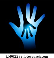 Human and Alien hands silhouette Human and Alien hands silhouette