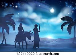 Mary and Joseph Nativity Christmas Illustration Mary and Joseph Nativity Christmas Illustration