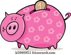 Piggy bank with coin Piggy bank with coin