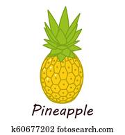 Pineapple icon, isometric style Pineapple icon, isometric style