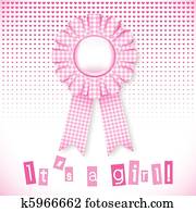 Pink baby card