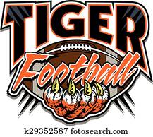 tiger, football tiger, football