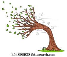 Blowing Wind Windy Day Tree Blowing Wind Windy Day Tree