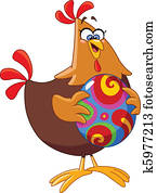 Chicken with easter egg Chicken with easter egg