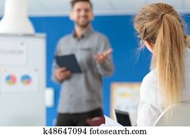 Employee paying attention