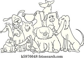 Group of five dogs Stock Photo | k8528178 | Fotosearch