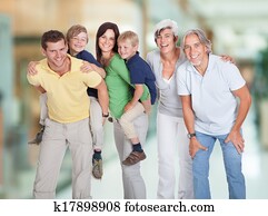 heureux, générations, famille