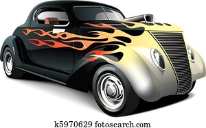 hot rod with flame ornaments hot rod with flame ornaments