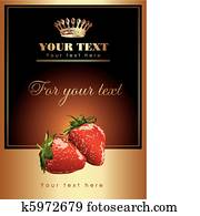 Label with strawberry Label with strawberry