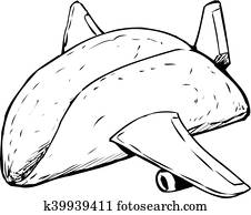 Outlined Empty Taco Shell as Jet Plane Outlined Empty Taco Shell as Jet Plane