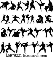 Various positions of martial arts Various positions of martial arts