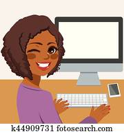 Woman Using Computer Woman Using Computer