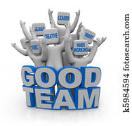 bueno, equipo, -, gente, con, trabajo en equipo, qualities