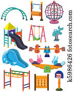 cartoon park playground icon cartoon park playground icon