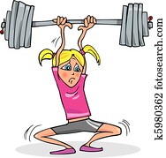 Girl lifting heavy weight Girl lifting heavy weight