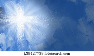 grafik, christliche, kreuz, mit, abstrakt, strahlen, von, light.