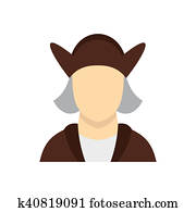 Man wearing in Christopher Columbus costume icon