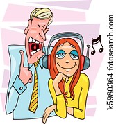 menina adolescente, e, dela, grumbling, pai