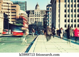 Morning commuters in London. Morning commuters in London.