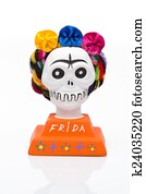 Souvenir of Frida Kahlo in a form of a skull Souvenir of Frida Kahlo in a form of a skull