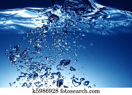 água fresca, com, bolhas