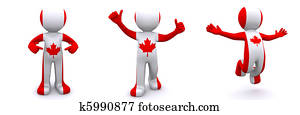 3d character textured with flag of Canada 3d character textured with flag of Canada