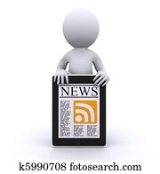 3d human read his online news 3d human read his online news