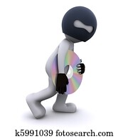 3d, zeichen, stehlen, cd., edv, piraterie, begriff