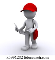 3d, אופי, ללכת, עם, מחשב נייד