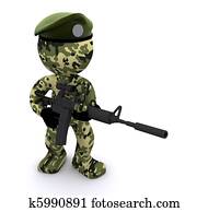 3d, חייל, ארוג, עם, הסתוה