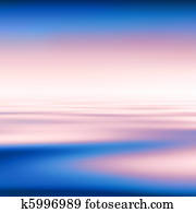 Abstract blue water and pink sky background