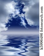 Heaven's Gates. Scenic clouds over water. Heaven's Gates. Scenic clouds over water.
