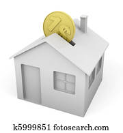house shaped money box