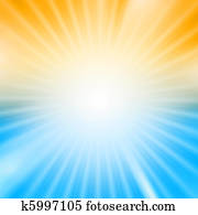 Light burst over yellow and blue background Light burst over yellow and blue background
