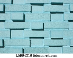 Multi-Layered Aqua Brick Wall