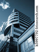 Office tower rising high to the sky.