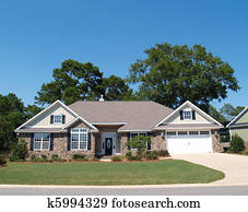One Story Stone Residential Home One Story Stone Residential Home
