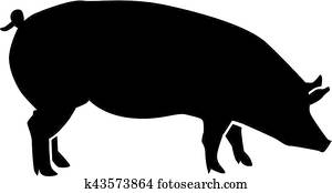 Pig silhouette Pig silhouette