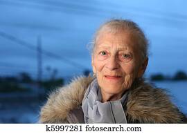 Portrait of a senior woman at winter Portrait of a senior woman at winter