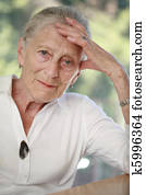 porträt, von, a, älter, woman., seicht, dof.