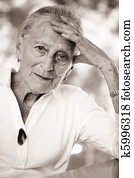 ritratto, di, uno, anziano, woman., poco profondo, dof.