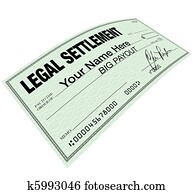 חוקי, התנחלות, -, המחאה ריקה, disbersement