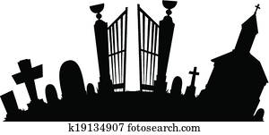 Spooky graveyard Clipart | k2235534 | Fotosearch