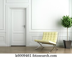 clássicas, branca, interior