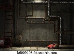 grunge, industrial, cano, parede