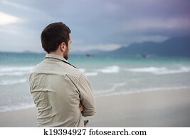 Man walking on the beach