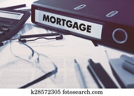Mortgage on Office Folder. Toned Image.