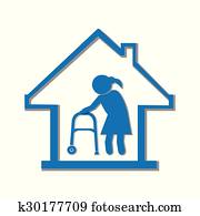 Nursing home symbol, icon illustration