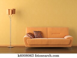 orange interior design scene